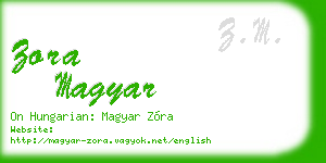 zora magyar business card