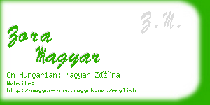 zora magyar business card